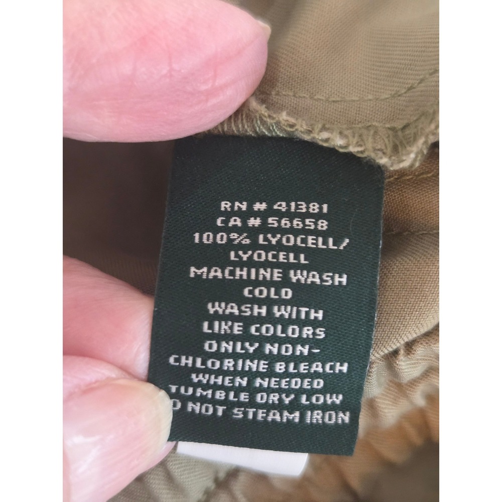Lauren Ralph Lauren Maxi Skirt S Olive Green Lyocell Cargo Utility Split Earthy - Picture 11 of 12